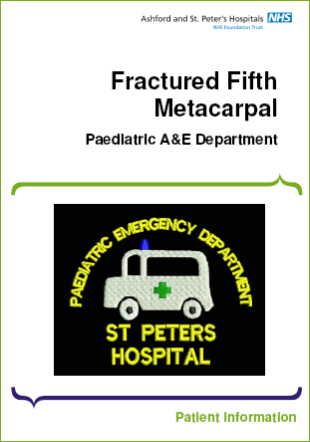 Click to download the Fractured Fifth Metacarpal leaflet