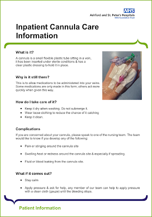 Click to view the Cannula Care Inpatient leaflet